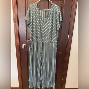 Striped Green Jumpsuit